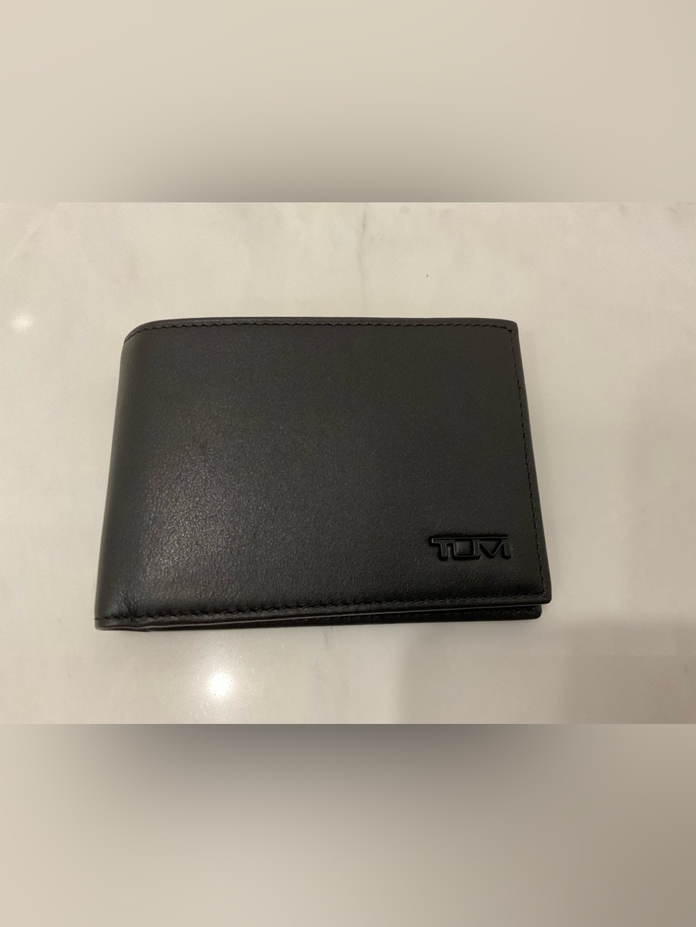 NEW Tumi Delta ID Lock Slim Single Billfold Wallet - 100% BLACK LEATHER